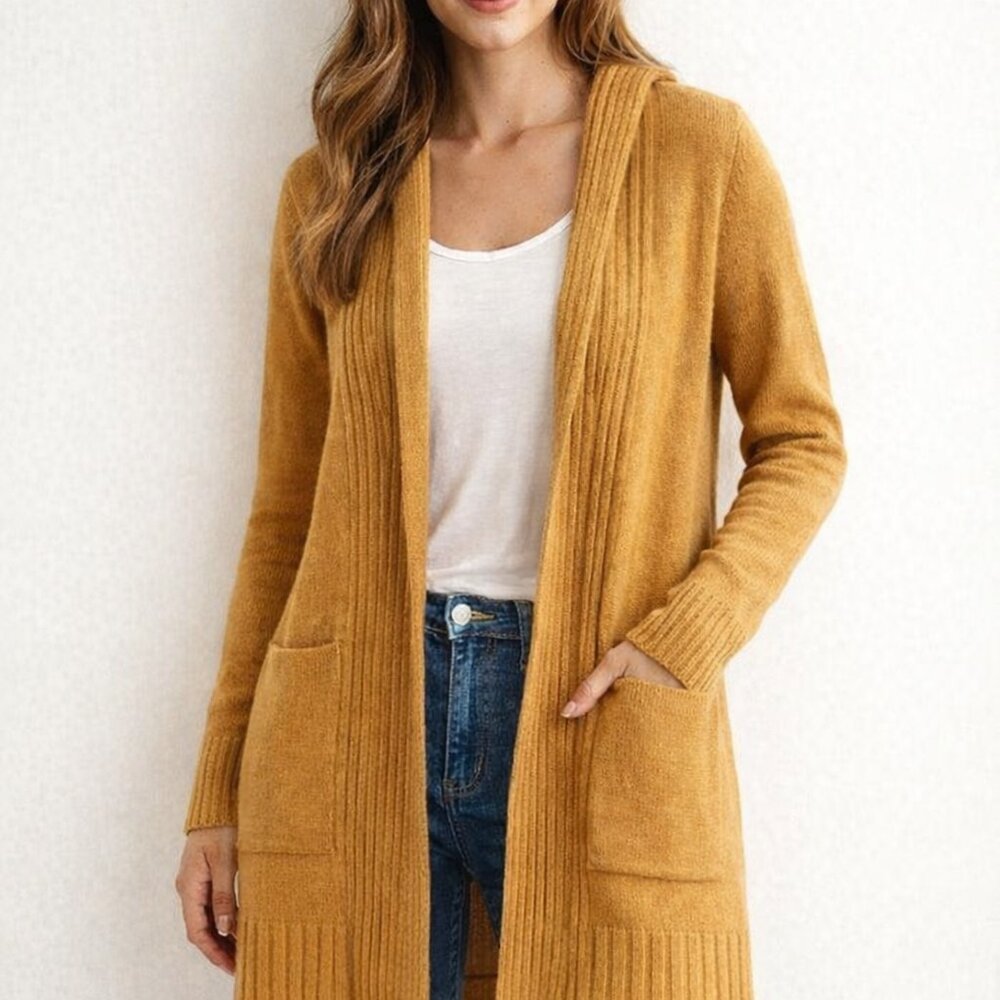 Cyrus Golden Open-Front Cardigan Size XS